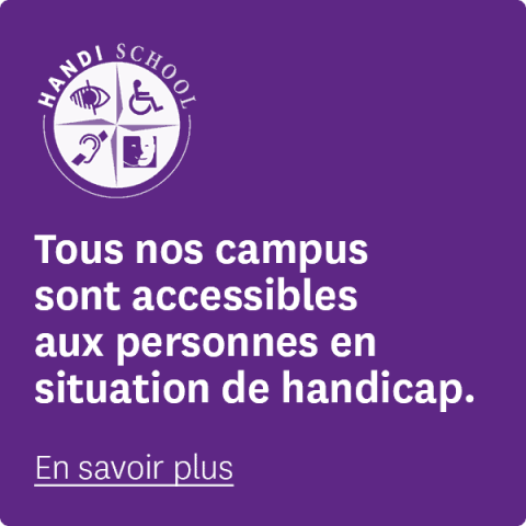 Infographie présentant le logo handischool chez NEOMA